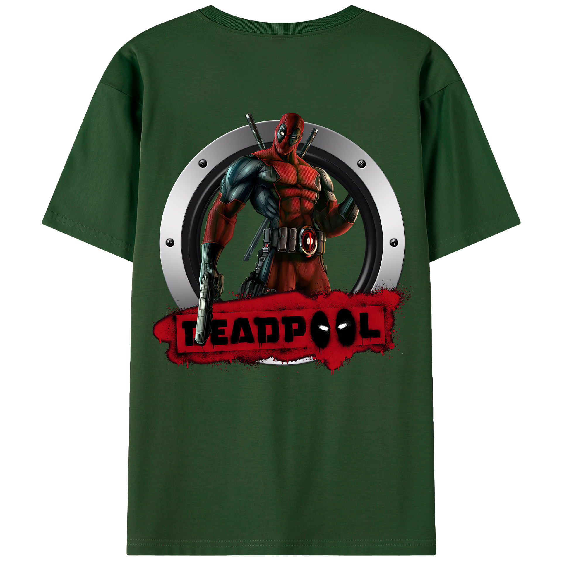 （画像用） Deadpool デッドプール 綿100％半袖Tシャツ（背面プリント）